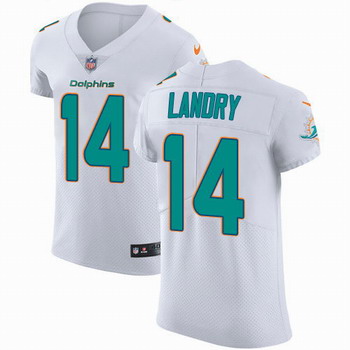Nike Dolphins #14 Jarvis Landry White Men's Stitched NFL Vapor Untouchable Elite Jersey