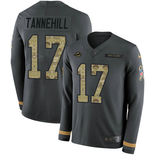 Nike Dolphins #17 Ryan Tannehill Anthracite Salute to Service Youth