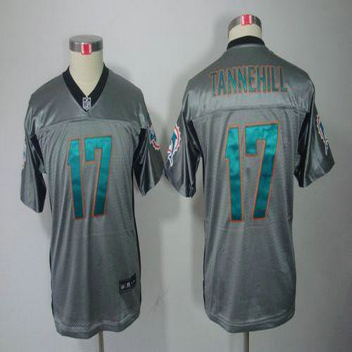 Nike Dolphins #17 Ryan Tannehill Grey Shadow Youth Stitched NFL Elite Jersey