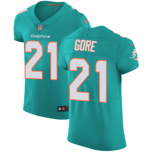 Nike Dolphins #21 Frank Gore Aqua Green Team Color Men's Stitched NFL Vapor Untouchable Elite Jersey