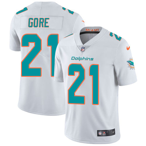 Nike Dolphins #21 Frank Gore White Men's Stitched NFL Vapor Untouchable Limited Jersey
