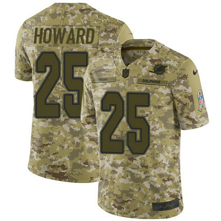 Nike Dolphins #25 Xavien Howard Camo Youth Stitched NFL Limited 2018 Salute to Service Jersey
