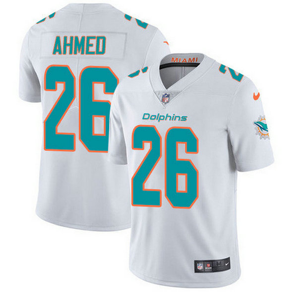 Nike Dolphins #26 Salvon Ahmed White Men's Stitched NFL Vapor Untouchable Limited Jersey