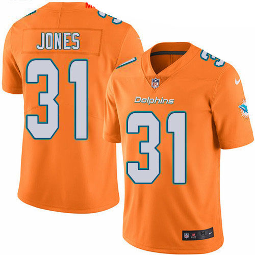 Nike Dolphins #31 Byron Jones Orange Men's Stitched NFL Limited Rush Jersey