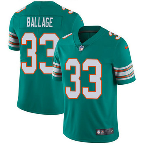 Nike Dolphins #33 Kalen Ballage Aqua Green Alternate Men's Stitched NFL Vapor Untouchable Limited Jersey