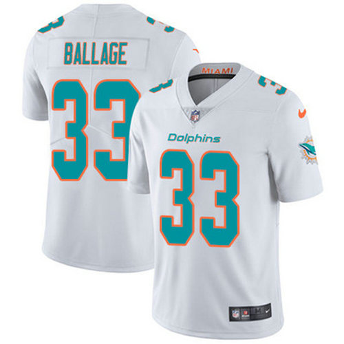 Nike Dolphins #33 Kalen Ballage White Men's Stitched NFL Vapor Untouchable Limited Jersey