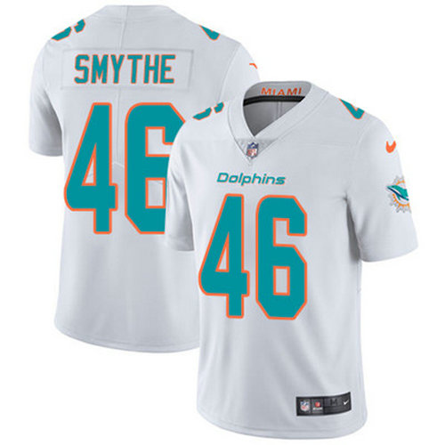 Nike Dolphins #46 Durham Smythe White Men's Stitched NFL Vapor Untouchable Limited Jersey