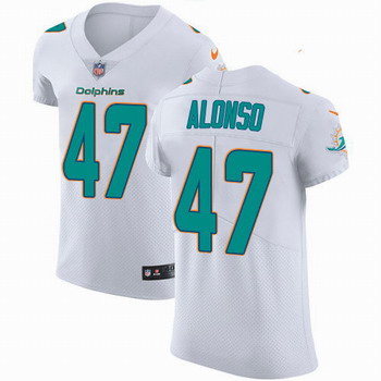 Nike Dolphins #47 Kiko Alonso White Men's Stitched NFL Vapor Untouchable Elite Jersey