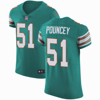 Nike Dolphins #51 Mike Pouncey Aqua Green Alternate Men's Stitched NFL Vapor Untouchable Elite Jersey