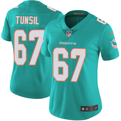 Nike Dolphins #67 Laremy Tunsil Aqua Green Team Color Women's Stitched NFL Vapor Untouchable Limited Jersey