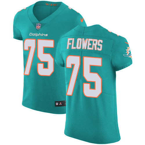 Nike Dolphins #75 Ereck Flowers Aqua Green Team Color Men's Stitched NFL Vapor Untouchable Elite Jersey