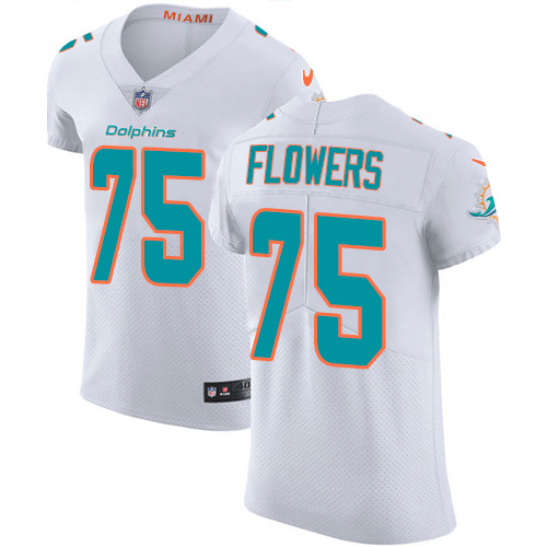 Nike Dolphins #75 Ereck Flowers White Men's Stitched NFL New Elite Jersey