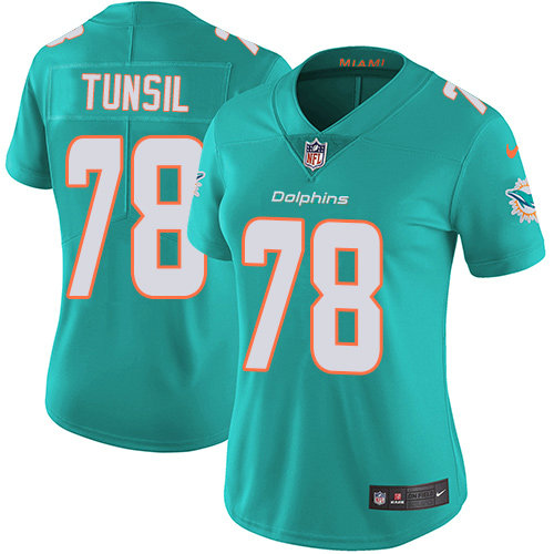 Nike Dolphins #78 Laremy Tunsil Aqua Green Team Color Women's Stitched NFL Vapor Untouchable Limited Jersey