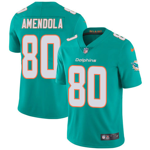 Nike Dolphins #80 Danny Amendola Aqua Green Team Color Men's Stitched NFL Vapor Untouchable Limited Jersey