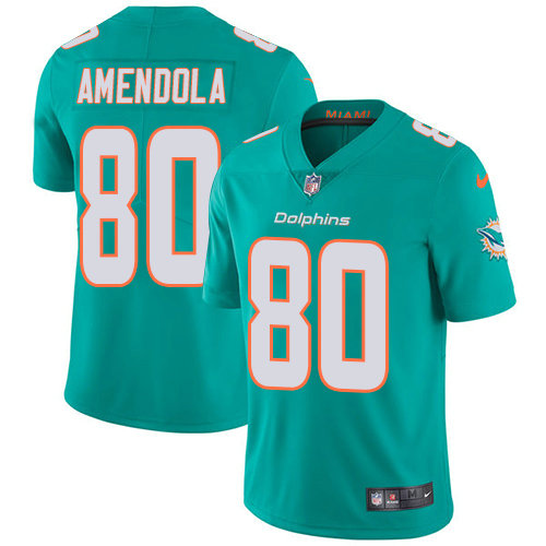 Nike Dolphins #80 Danny Amendola Aqua Green Team Color Youth Stitched NFL Vapor Untouchable Limited Jersey1