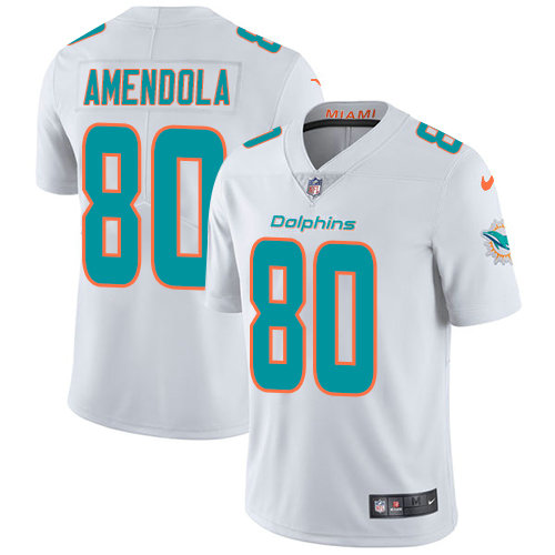 Nike Dolphins #80 Danny Amendola White Men's Stitched NFL Vapor Untouchable Limited Jersey