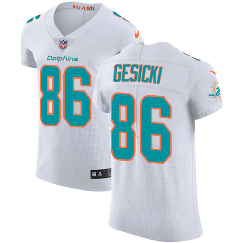 Nike Dolphins #86 Mike Gesicki White Men's Stitched NFL Vapor Untouchable Elite Jersey