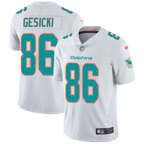 Nike Dolphins #86 Mike Gesicki White Men's Stitched NFL Vapor Untouchable Limited Jersey
