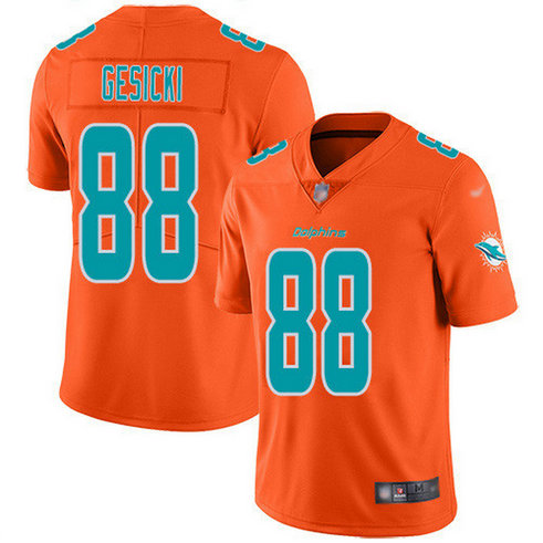 Nike Dolphins #88 Mike Gesicki Orange Men's Stitched NFL Limited Inverted Legend Jersey