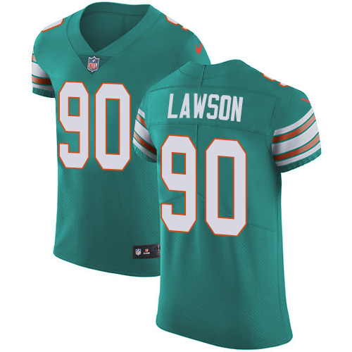 Nike Dolphins #90 Shaq Lawson Aqua Green Alternate Men's Stitched NFL New Elite Jersey