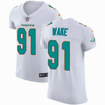 Nike Dolphins #91 Cameron Wake White Men's Stitched NFL Vapor Untouchable Elite Jersey