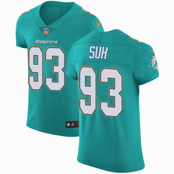 Nike Dolphins #93 Ndamukong Suh Aqua Green Team Color Men's Stitched NFL Vapor Untouchable Elite Jersey