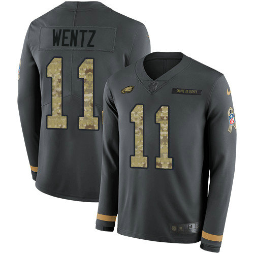 Nike Eagles #11 Carson Wentz Anthracite Salute to Service Youth