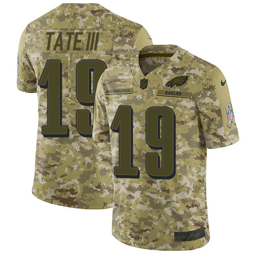 Nike Eagles #19 Golden Tate III Camo Youth Stitched NFL Limited 2018 Salute to Service Jersey