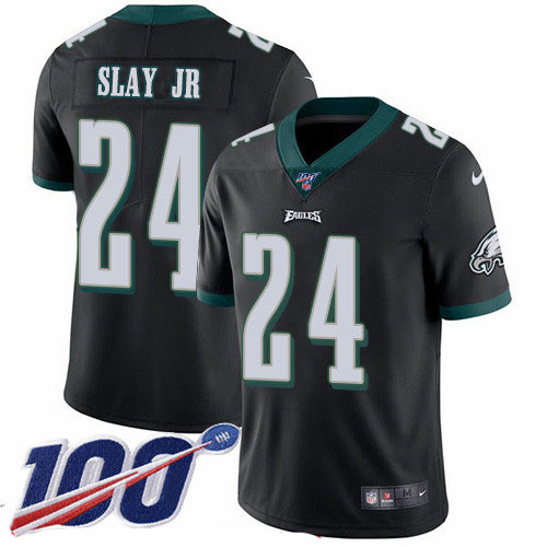Nike Eagles #24 Darius Slay Jr Black Alternate Men's Stitched NFL 100th Season Vapor Untouchable Limited Jersey