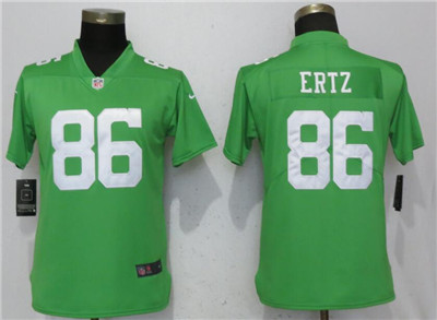 Nike Eagles #86 Zach Ertz Green Women Throwback Vapor Untouchable Limited Jersey