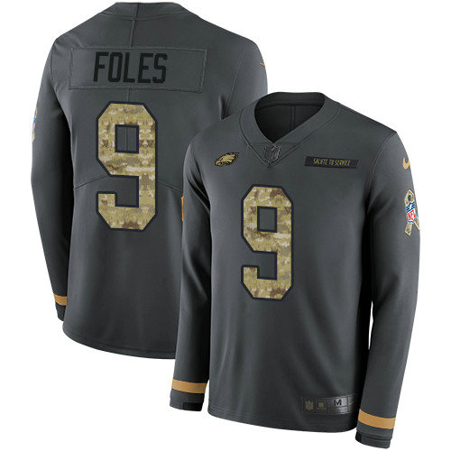 Nike Eagles #9 Nick Foles Anthracite Salute to Service Youth Stitched NFL