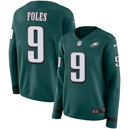 Nike Eagles #9 Nick Foles Midnight Green Team Color Women's Stitched