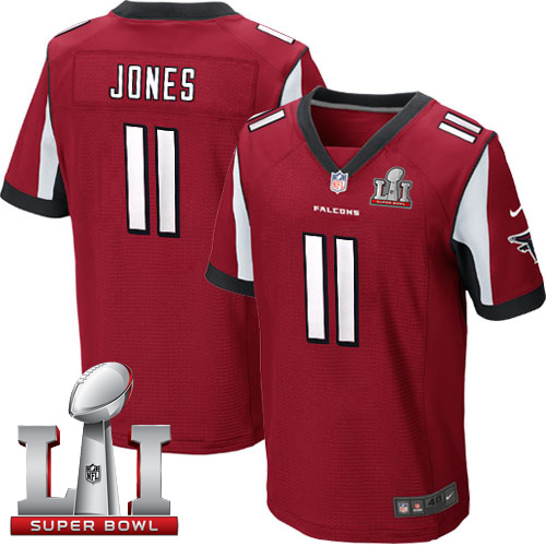Nike Falcons #11 Julio Jones Red Team Color Super Bowl LI 51 Elite Jersey