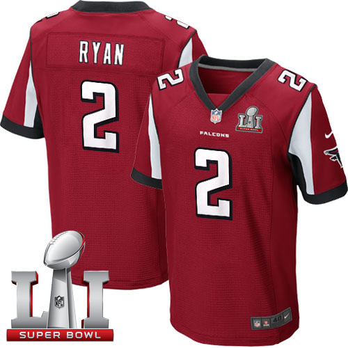 Nike Falcons #2 Matt Ryan Red Super Bowl LI 51 Elite Jersey