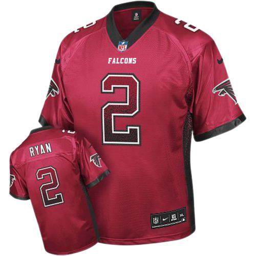 Nike Falcons #2 Matt Ryan Red Team Color Elite Drift Fashion Jersey