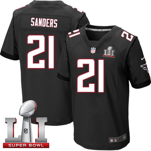 Nike Falcons #21 Deion Sanders Black Alternate Super Bowl LI 51 elite jerseys