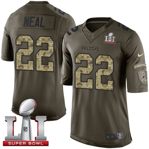 Nike Falcons #22 Keanu Neal Green Super Bowl LI 51 Limited Salute To Service Jersey