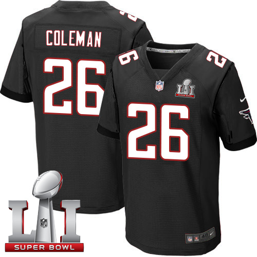 Nike Falcons #26 Tevin Coleman Black Alternate Super Bowl LI 51 elite jerseys