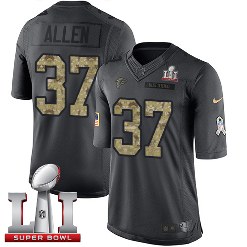 Nike Falcons #37 Ricardo Allen Black Super Bowl LI 51 Limited 2016 Salute To Service Jersey