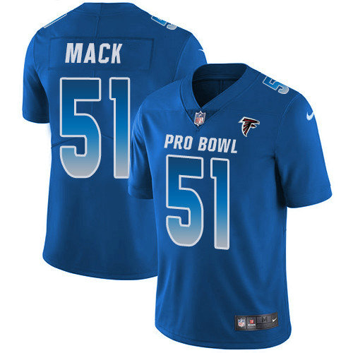 Nike Falcons #51 Alex Mack Royal Youth Stitched NFL Limited NFC 2019 Pro Bowl Jersey