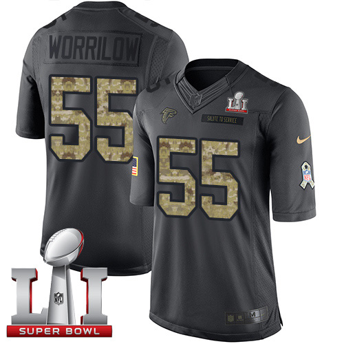 Nike Falcons #55 Paul Worrilow Black Super Bowl LI 51 Limited 2016 Salute To Service Jersey