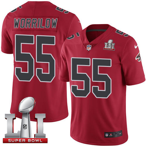 Nike Falcons #55 Paul Worrilow Red Super Bowl LI 51 Limited Rush Jersey