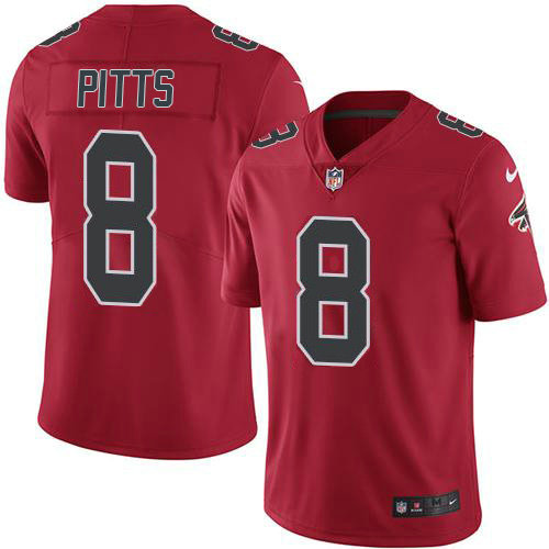 Nike Falcons #8 Kyle Pitts Red Men's Stitched NFL Limited Rush Jersey