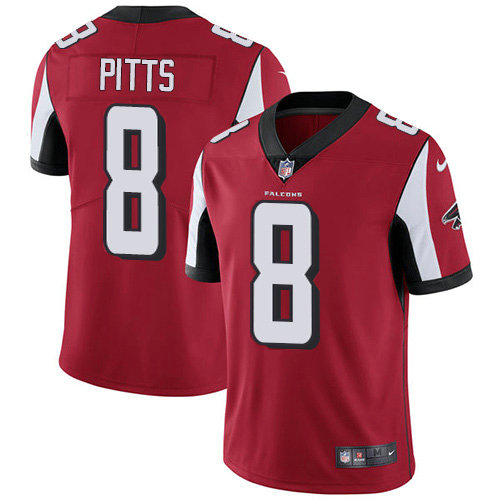 Nike Falcons #8 Kyle Pitts Red Team Color Men's Stitched NFL Vapor Untouchable Limited Jersey