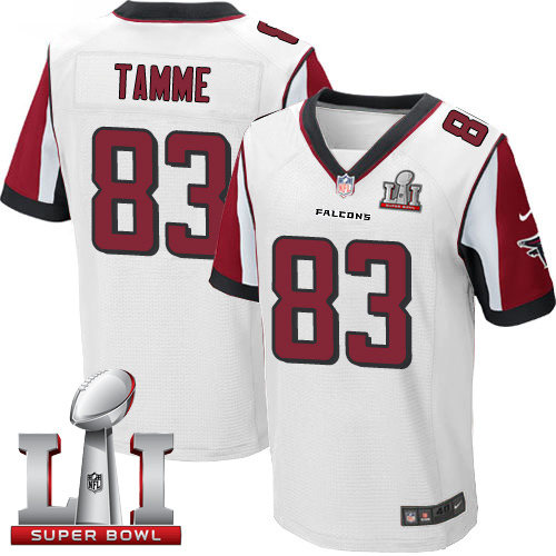 Nike Falcons #83 Jacob Tamme White Super Bowl LI 51 Elite jerseys