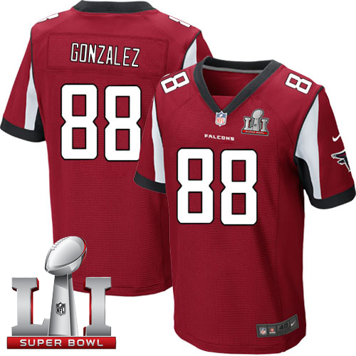 Nike Falcons #88 Tony Gonzalez Red Team Color Super Bowl LI 51 elite jerseys