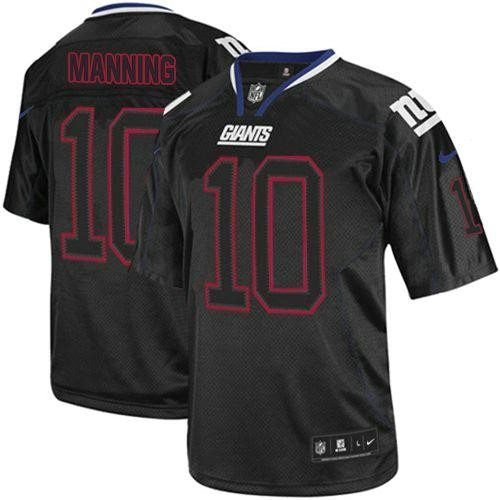 Nike Giants #10 Eli Manning Lights Out Black Youth Stitched NFL Elite Jersey