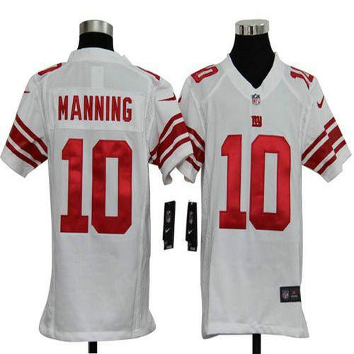 Nike Giants #10 Eli Manning White Youth Stitched NFL Elite Jersey