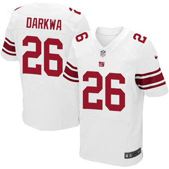Nike Giants #26 Orleans Darkwa White Men's Stitched NFL Elite Jersey