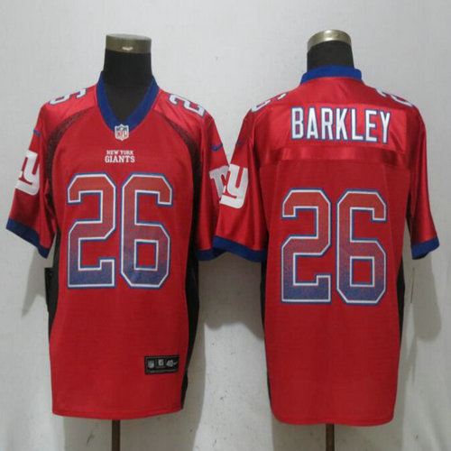 Nike Giants #26 Saquon Barkley Red Drift Fashion Elite Jersey
